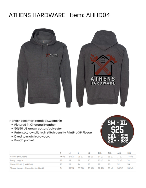 AH Hoodie (sm front logo, lg back logo)