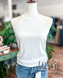 White Crew Tank