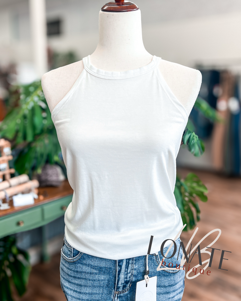 White Crew Tank