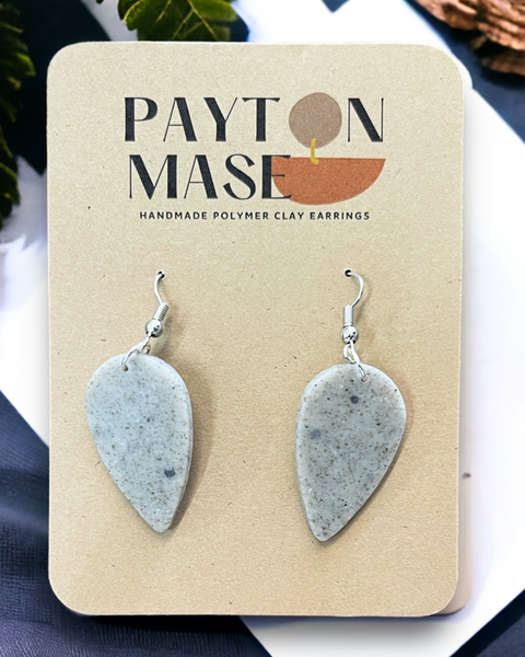 Grey Stone Teardrop Earrings