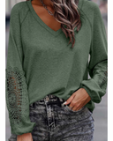 Olive Lace Accent Top