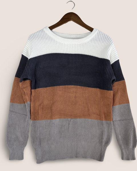 Terracotta Color Block Sweater
