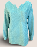 V Neck Teal Top