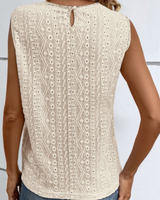 Lace Accented Sleeveless Top