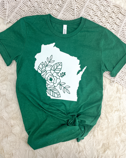 Wisconsin Floral Graphic Tee