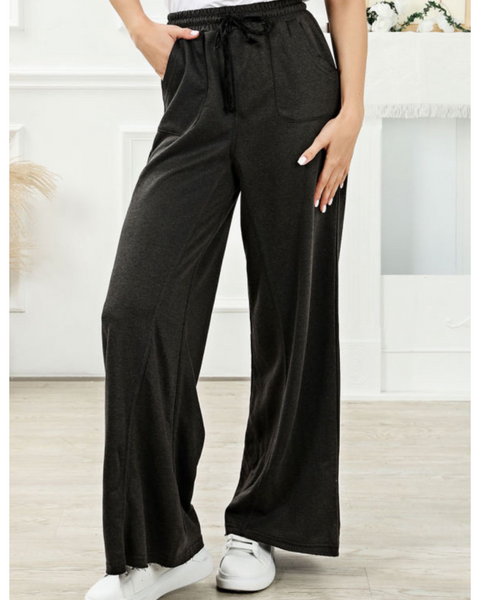 Mineral Washed Wide Leg Pants