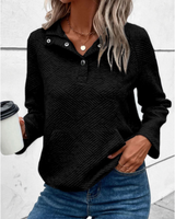 Black Button Up Sweatshirt