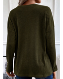 Moss Ribbed Henley Long Sleeve