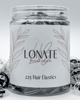 225 Hair Elastics- Clear & Black