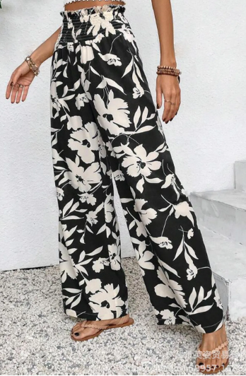 Floral Wide Leg Pants