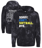 Sorry. Can't. Softball. Bye