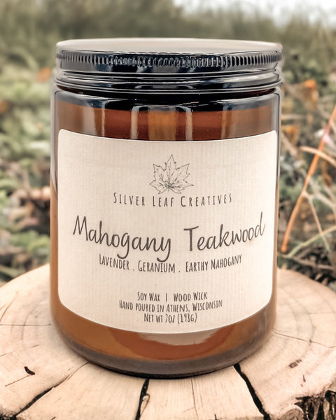 Mahogany Teakwood- Wood Wick Candle