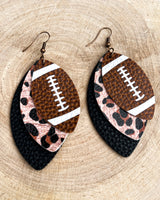 Footballs & Cheetah Earrings